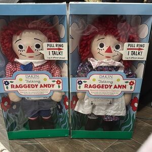 Dakini Raggedy Ann & Andy Talking Dolls - Red and Blue